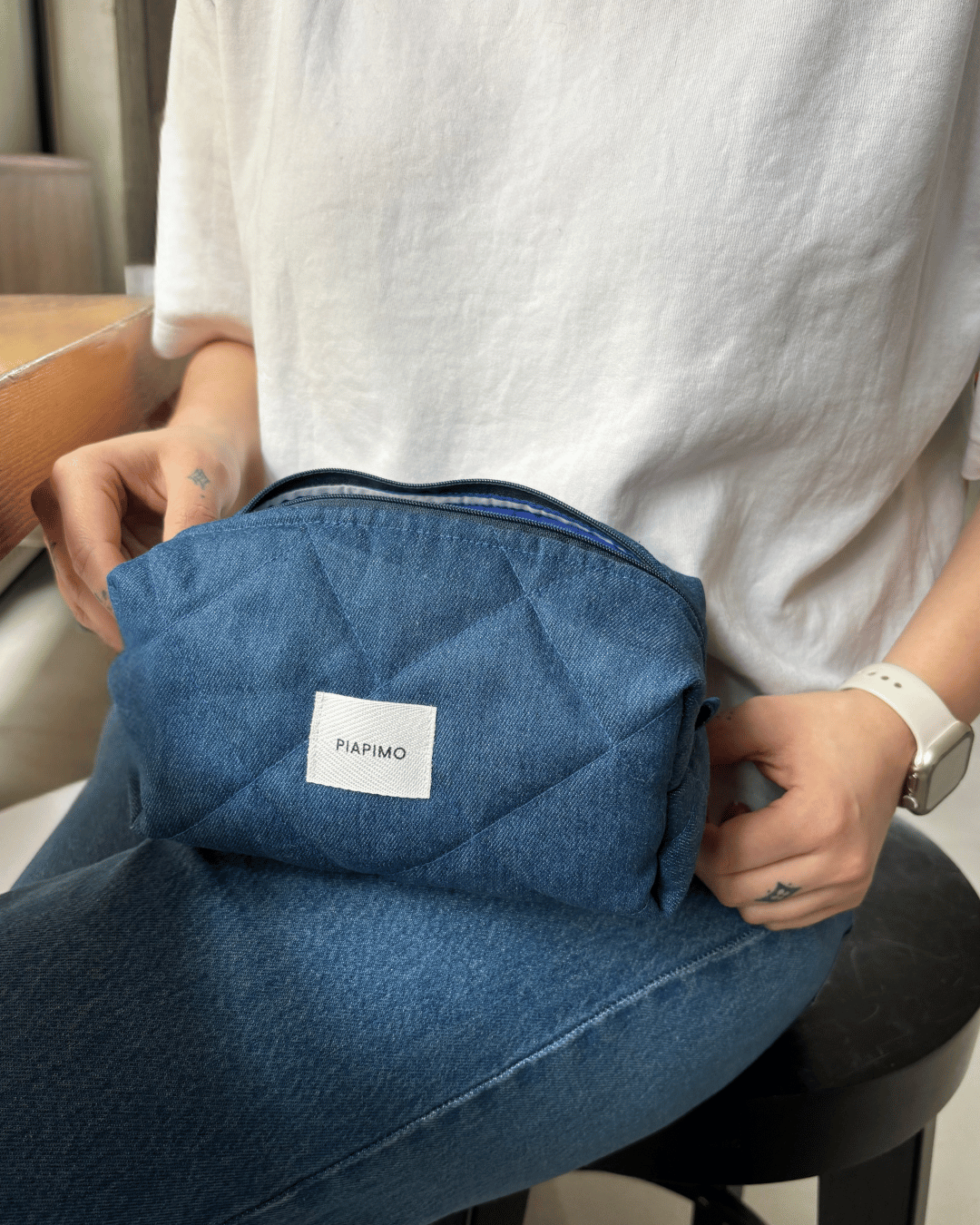 Piapimo Denim Cosmetic Bag