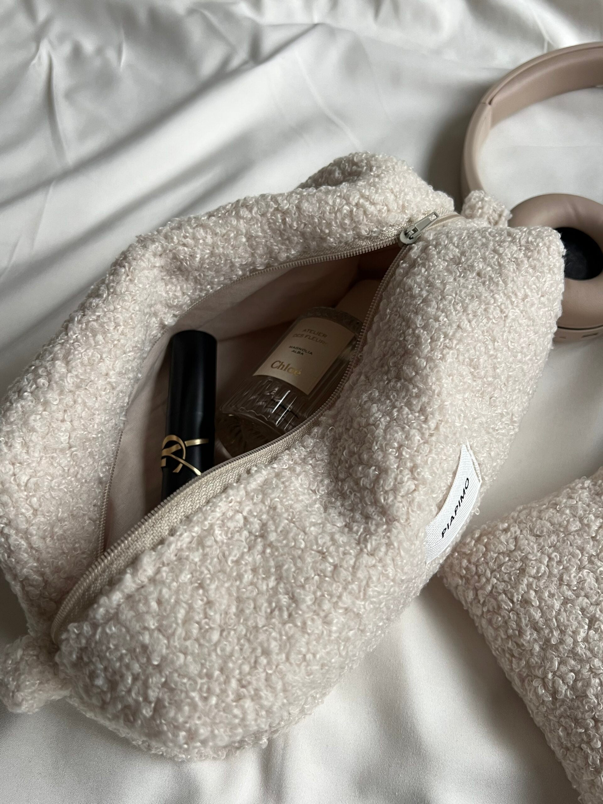 Teddy cosmetic bag beige small Piapimo