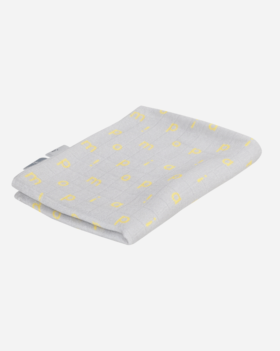 Swaddle 70 x 70 cm bamboo light gray and yellow letters RestNess collection