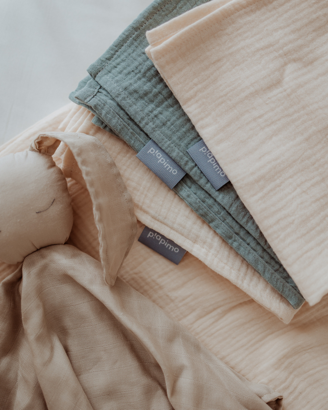 Muslin diapers 50x60 beige and sage 3pcs
