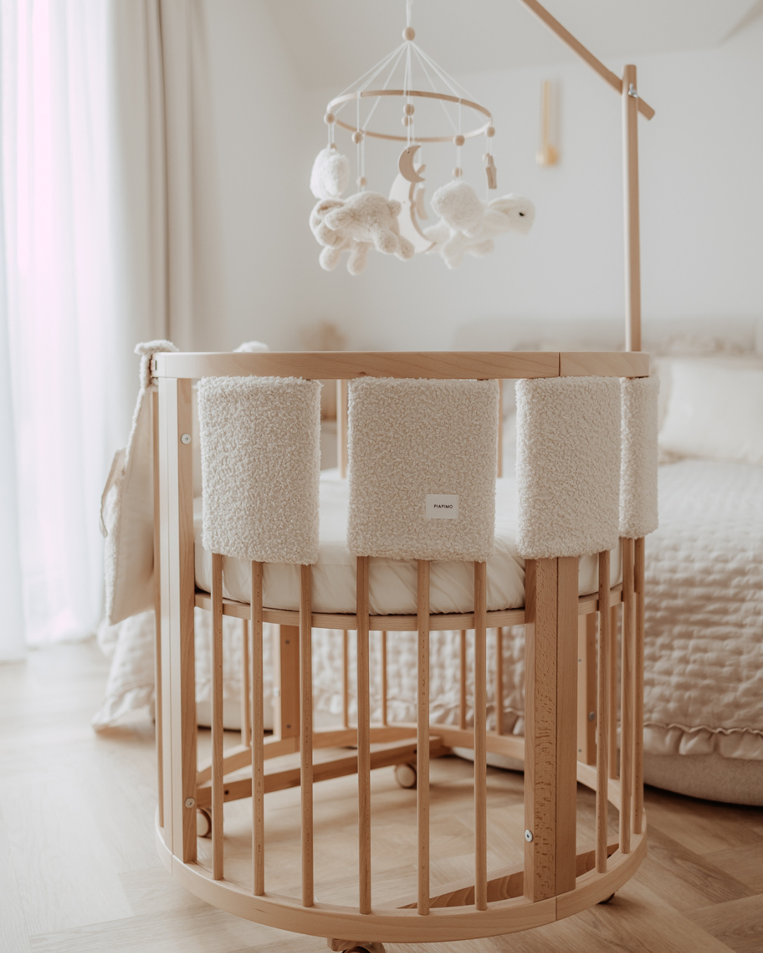 Modular cot protectors Teddy beige 4 pieces