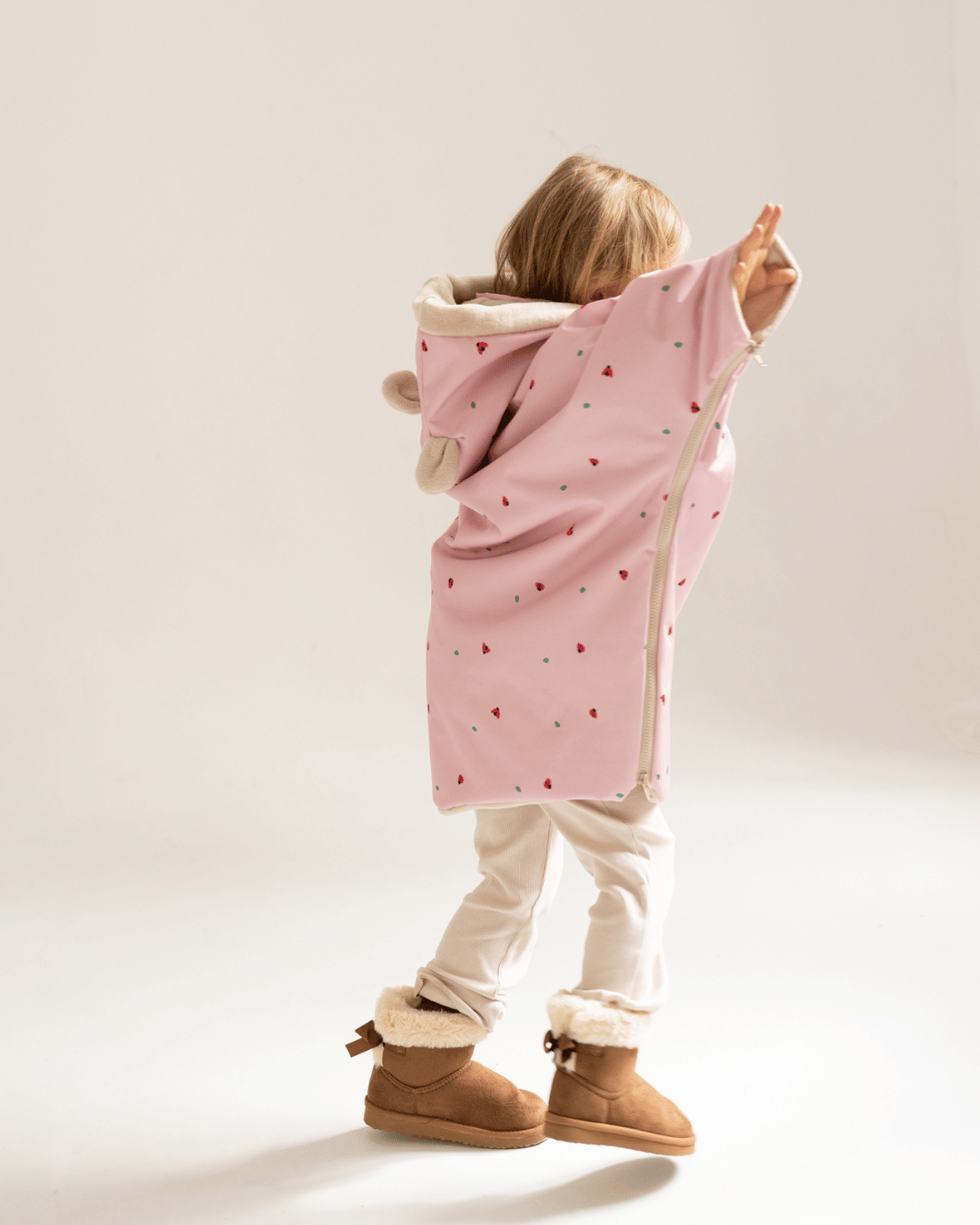 BEIGE car poncho, 75-105 cm